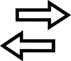 Two interchanging arrows in black and white, symbolizing back-and-forth movement, change, or direction, ideal for illustrating concepts of reverse, swap, or cycle. vector