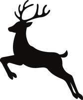 A black silhouette of a deer jumping vector