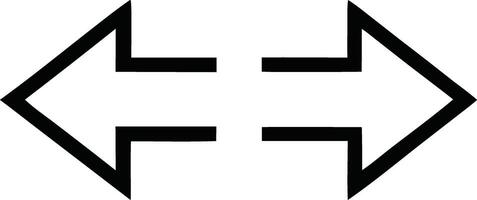 A black and white logo of two arrows pointing in opposite directions vector