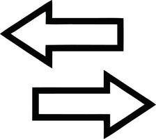 Two arrows pointing in opposite directions, black and white, symbolizing movement, exchange, or cyclical action, perfect for representing back-and-forth, flow, or reversible concepts vector