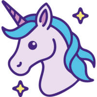 magical unicorn with colorful mane png