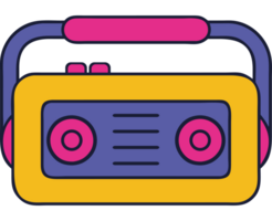 Retro object cassette player icon png