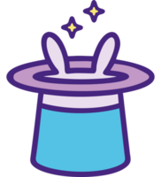Magical top hat with rabbit and sparkles png