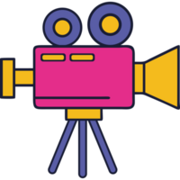 Retro object film camera icon png