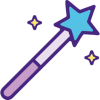 Magical wand with sparkling star and magic details png