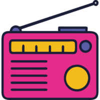 Retro object transistor radio icon png