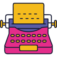 Retro object typewriter icon png