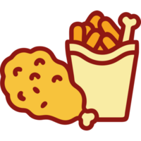 Crispy fast food combo with nuggets and fries png