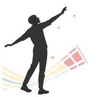 Abstract Man Silhouette With Geometric Design vector