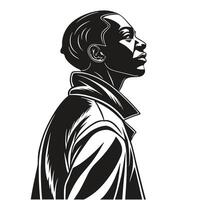 Black And White Portrait Of A Man vector