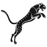 Black Panther Jumping Silhouette Design vector