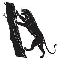 Black Panther Climbing Tree Illustration vector