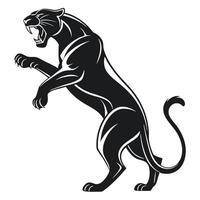 Black Panther Standing And Roaring Illustration vector