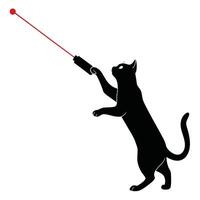 Cat Silhouette Playing With A Laser Pointer vector