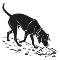 Dog Sniffing The Ground Graphic Illustration vector