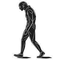 Depressed Man Walking Illustration Isolated vector