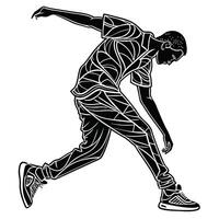 Dynamic Dancer Artistic Black And White Design vector
