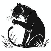 Elegant Black Panther Silhouette Image vector