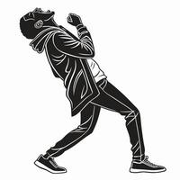 Ecstatic Man Raising Fist In Air vector
