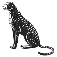 Elegant Sitting Cheetah Illustration Design vector