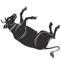 Floating Cow Silhouette Livestock Design vector