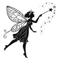 Fairy Casting A Spell With Magic Wand vector