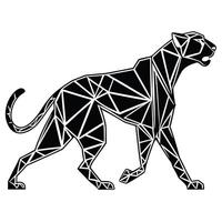 Geometric Panther Low Poly Design vector