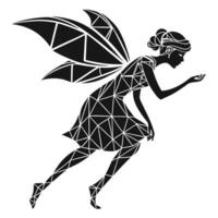 Geometric Fairy Silhouette On White Background vector