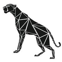 Geometric Black Panther Illustration Design vector