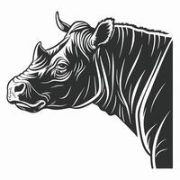 Monochrome Detailed Drawing Of Okapi vector