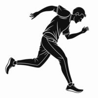 Man Running Silhouette Isolated Graphic vector