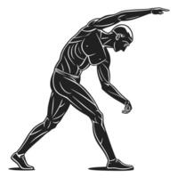 Man Stretching Body Warm Up Exercise vector