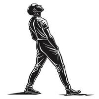 Man Looking Up Illustration Isolated vector