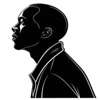 Man Profile Black And White vector