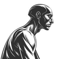 Monochromatic Artistic Expression Of Human Form vector