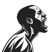 Man Screaming Silhouette In Anger Design vector