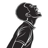 Man Shouting Black And White vector