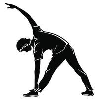 Man Stretching Exercise Silhouette Design vector