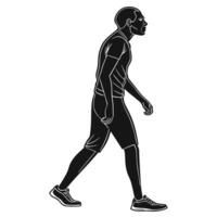 Man Walking Side View Illustration vector