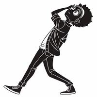 Man In Silhouette Looking Up Pose vector