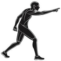 Pointing Man Monochrome Art vector