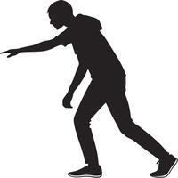Person Silhouette Pointing And Leaning Forward vector