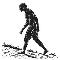 Person Walking Black And White vector