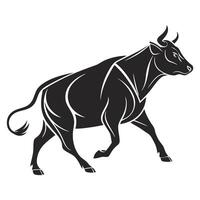 Silhouette Of A Charging Bull vector