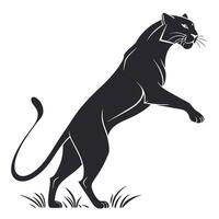 Silhouette Of A Panther Leaping Forward vector