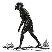 Silhouette Of An Ancient Human Ancestor vector