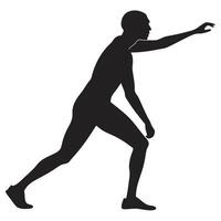 Silhouette Of Athletic Man Reaching Out vector