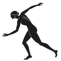 Silhouette Of A Woman Running Forward vector