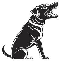 Silhouette Of Barking Dog Illustration vector