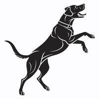 Silhouette Of Dog Jumping And Barking vector